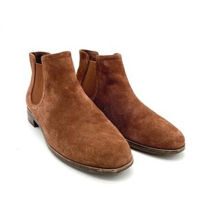 Clarks Trish Suede Chelsea Boots Ankle Booties Brown Leather Pull On‎ Size 7